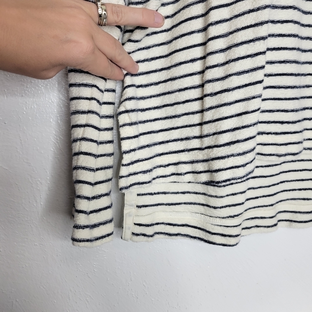 Lou & Grey Navy & White Stripe Mock Neck Sweater Women's Size Large - Picture 5 of 11